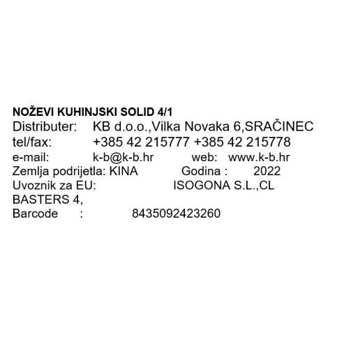 NOŽEVI KUHINJSKI SOLID 4/1