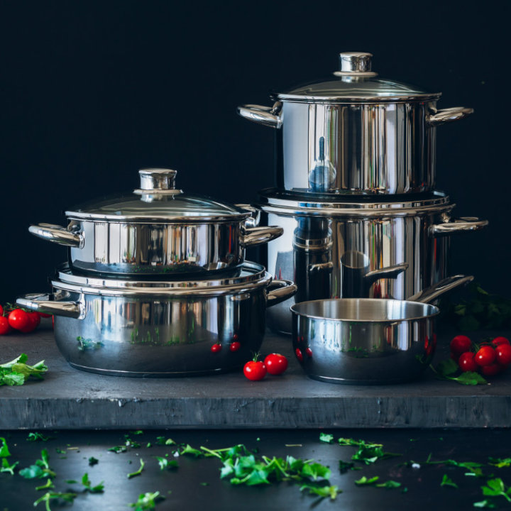 INDUKCIJSKO POSUĐE ZA KUHANJE INOX OPTIMA - 7 DIJELNI SET S POKLOPCIMA