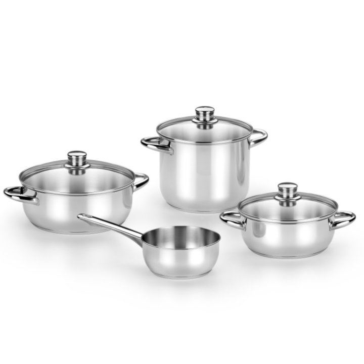 INDUKCIJSKO POSUĐE ZA KUHANJE INOX OPTIMA - 7 DIJELNI SET S POKLOPCIMA