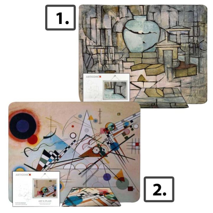 PREKRIVAČ UKRASNI ART & PLAID - SLIKA WASSILY KANDINSKY / MONDIRIAN 150 CM