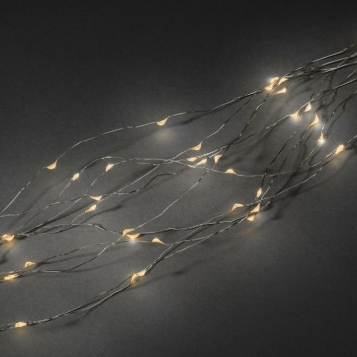 LED MIKRO LAMPICE ZA BOR PADAJUĆE 480/1 - TOPLO BIJELE - 24 SREBRNE ŽICE