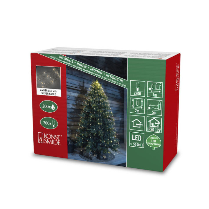 LED MIKRO ŽARULJICE ZA BOR PADAJUĆE 480/1 - TOPLO BIJELE-AMBER - 24 BAKRENE ŽICE