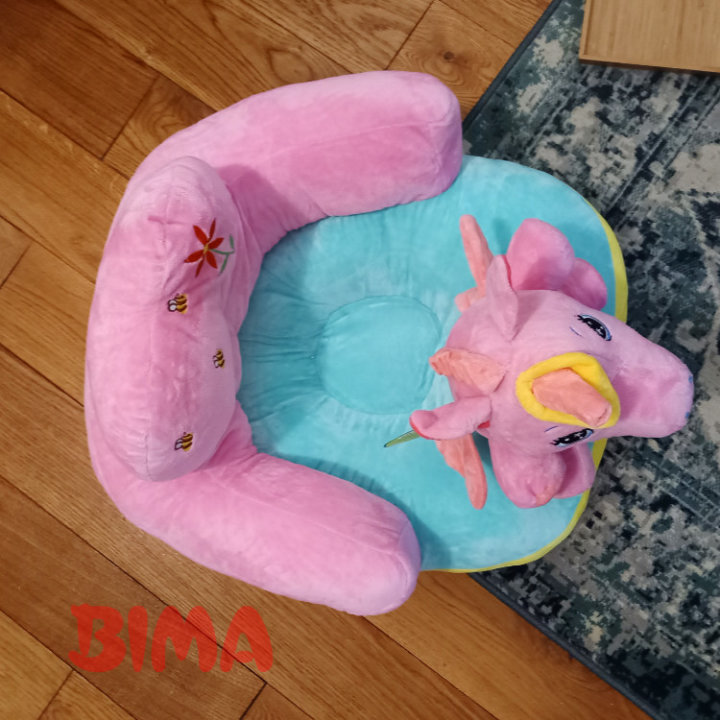 FOTELJA PLIŠANA ZA BEBE S JEDNOROGOM - ROZA