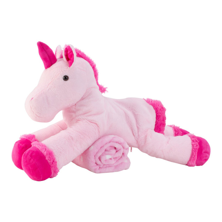 JEDNOROG PLIŠANI ROZI 63 CM S DEKICOM