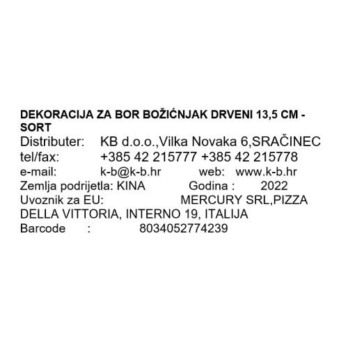 DEKORACIJA ZA BOR BOŽIĆNJAK DRVENI
