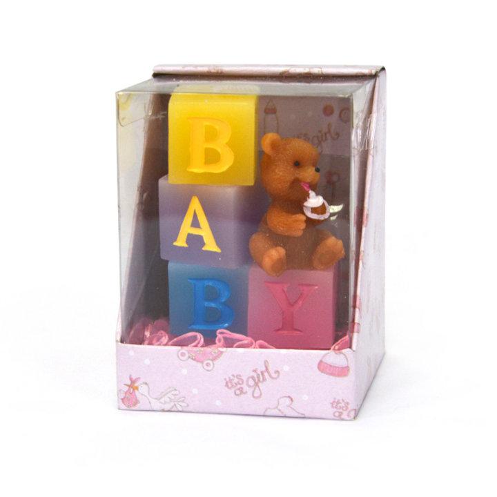 SVIJEĆA BABY MEDO S KOCKICAMA 7x9 CM