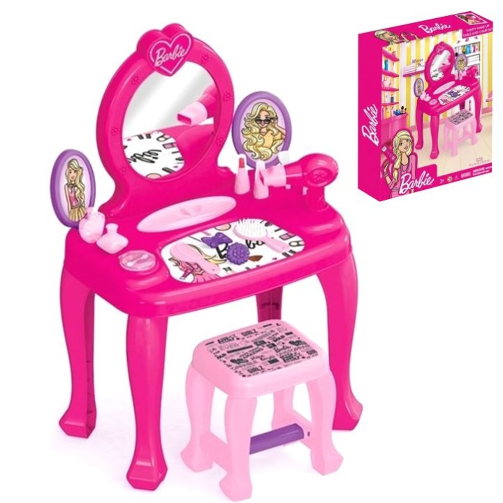 BARBIE KOZMETIČKI STOLIĆ ZA IGRU SA STOLICOM I PRIBOROM