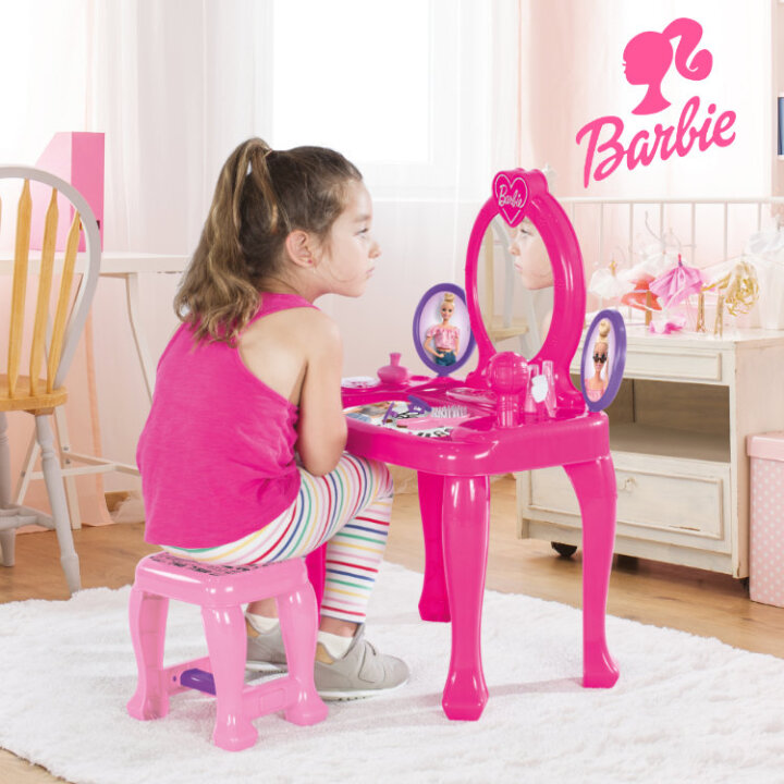 BARBIE KOZMETIČKI STOLIĆ ZA IGRU SA STOLICOM I PRIBOROM