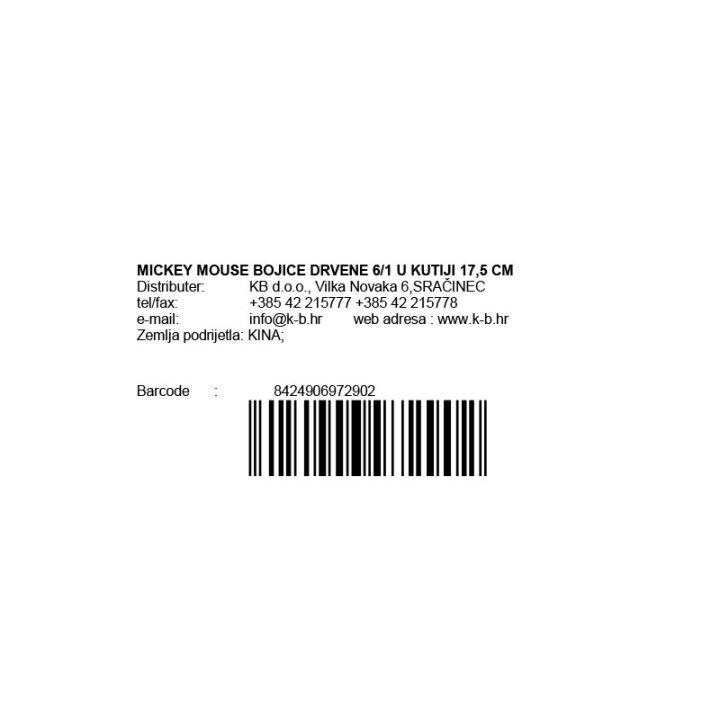 MICKEY MOUSE BOJICE DRVENE 6/1