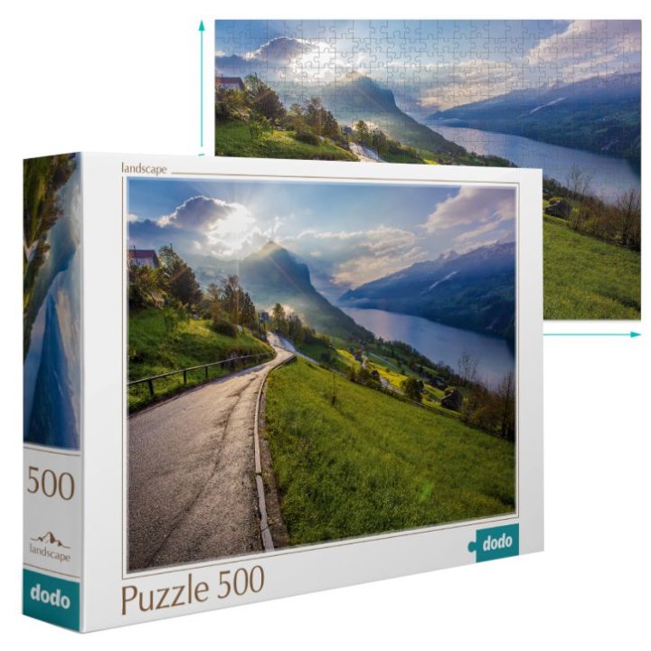 PUZZLE 500 DIJELNE - JEZERO - AMDEN ŠVICARSKA