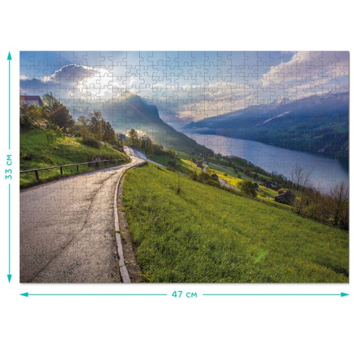 PUZZLE 500 DIJELNE - JEZERO - AMDEN ŠVICARSKA