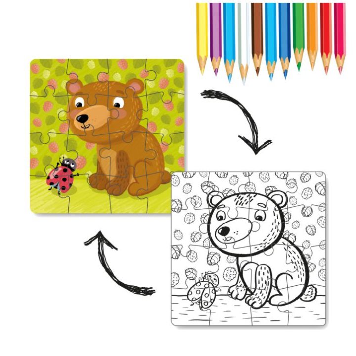 PUZZLE ZA BOJANJE 24 DIJELNE 2 u 1 - MEDO