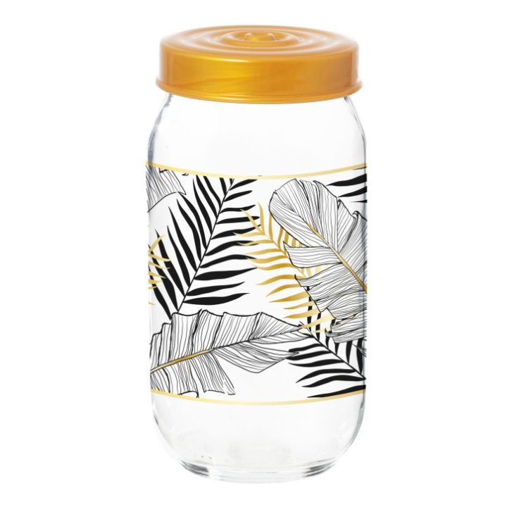 POSUDA ZA ZAČINE 1000 ML CRNO-ZLATNI LISTOVI