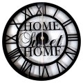 SAT ZIDNI OKRUGLI METALNI 60 CM S NATPISOM - HOME
