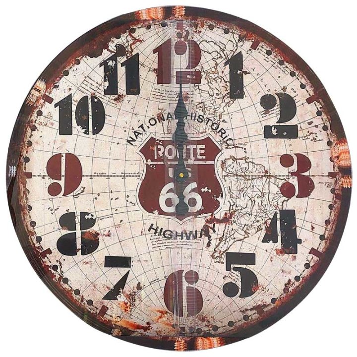 SAT ZIDNI OKRUGLI ROUTE 66 MOTIV 60 CM