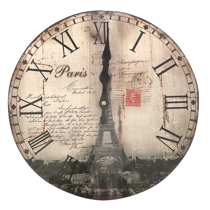 SAT ZIDNI OKRUGLI VINTAGE PARIS MOTIV 30 CM