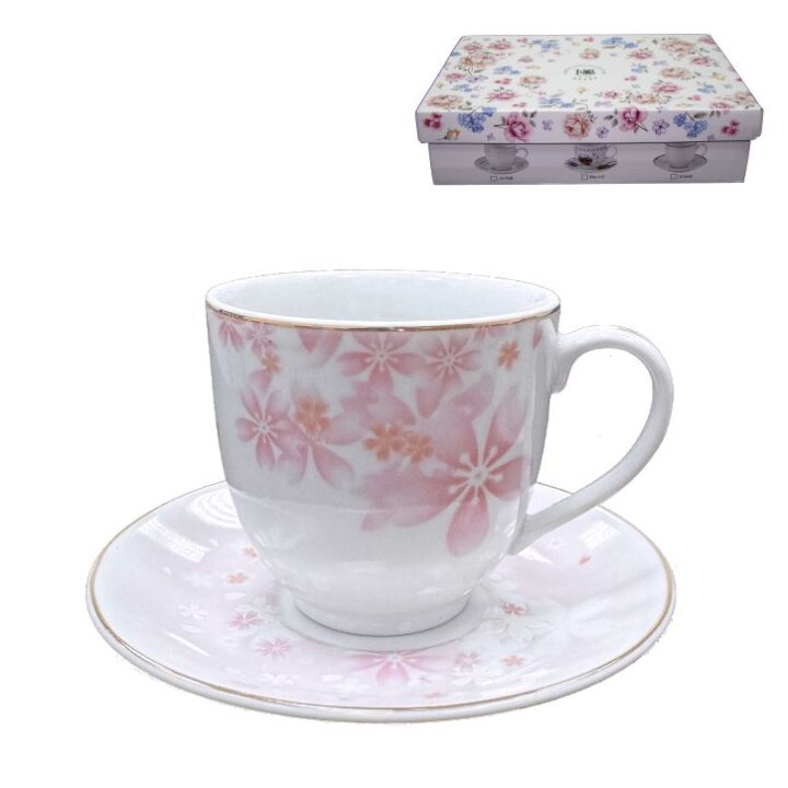 SET ŠALICA ZA KAVU 6/1 PORCULAN 180 ML - ZLATNA LINIJA