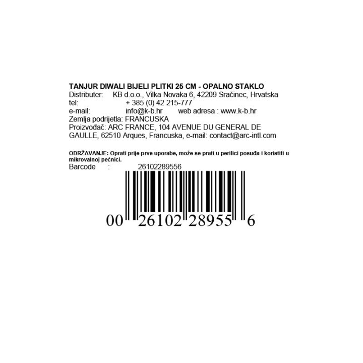 TANJUR DIWALI BIJELI PLITKI 25 CM