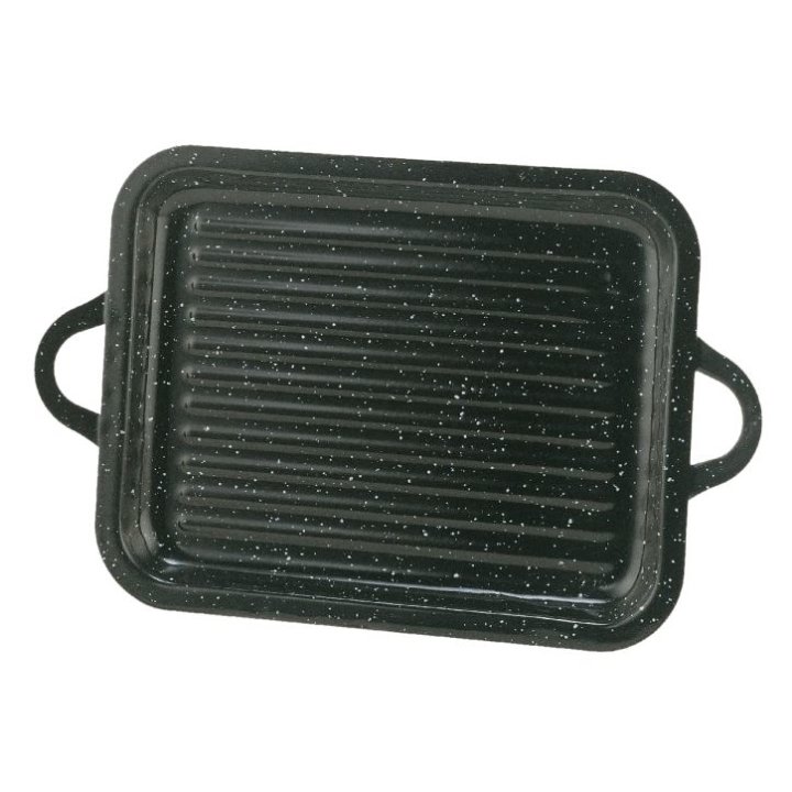 GRILL PLOČA ČETVRTASTA EMAJLIRANA S RUČKAMA 31x24 CM