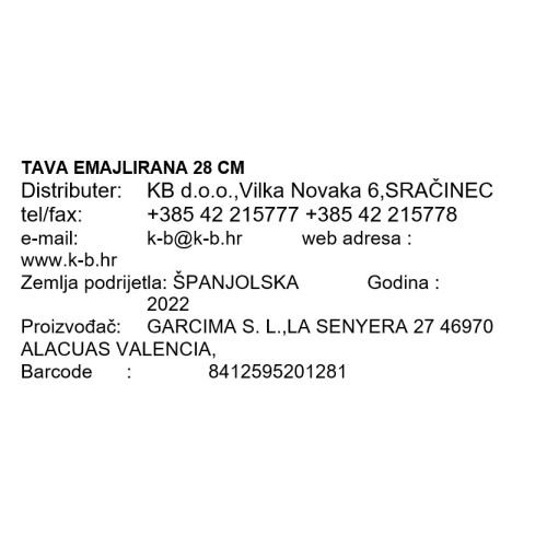 TAVA EMAJLIRANA 28 CM