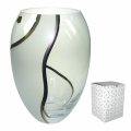 VAZA KRISTALIN DEKORIRANA 22,5 CM - SATIN I PLATINA