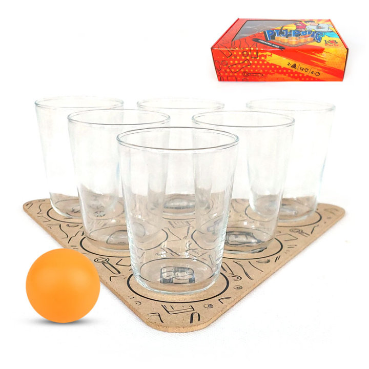 ZABAVNA DRUŠTVENA IGRA PIJ-PONG + 12/1 STAKLENIH ČAŠA 200 ml