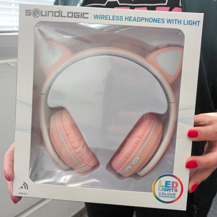 SLUŠALICE BEŽIČNE S LED SVJETLEĆIM UŠIMA CRNE / BIJELE - SOUNDLOGIC