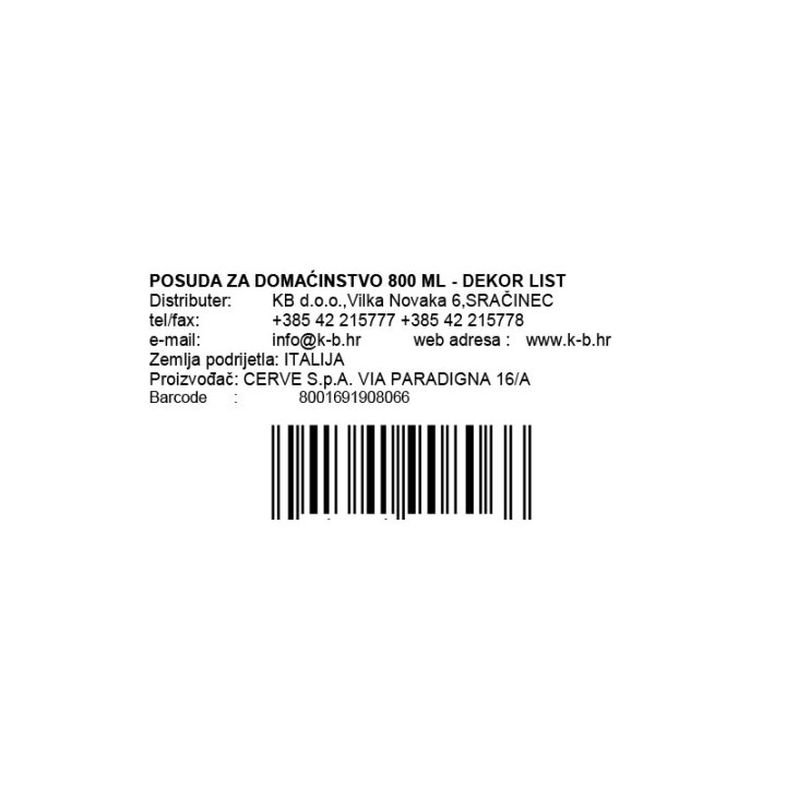 POSUDA ZA DOMAĆINSTVO 800 ML - DEKOR LIST