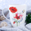 ŠALICA NEW BONE C. 400 ML - DEKOR MAKOVI U POKLON KUTIJI