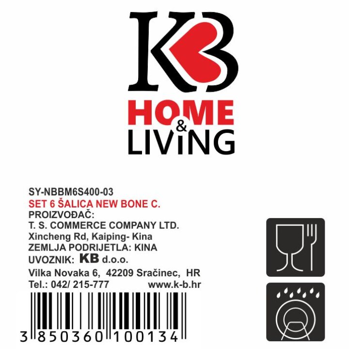 ŠALICE PORCULANSKE 6/1 400 ML - DEKOR LISTOVI