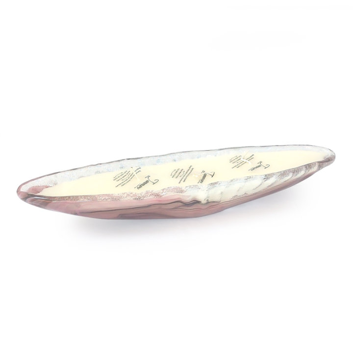 SVIJEĆA U OVALNOJ POSUDI MURANO TEHNIKA 48x12 CM LJUBIČASTO-SIVA