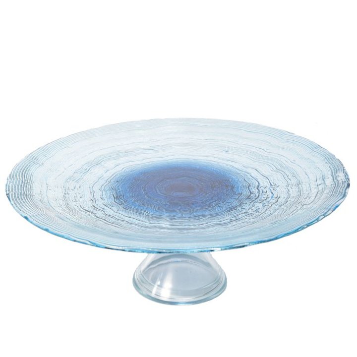 STALAK ZA TORTU ONDA PLAVI S RELJEFNIM UZORKOM 33x10 CM