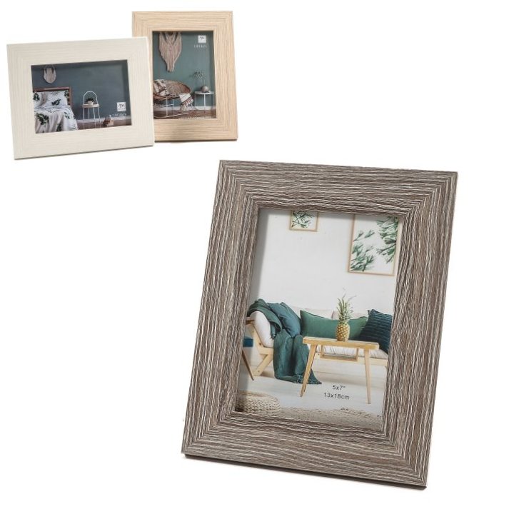 OKVIR ZA SLIKU 13x18 CM S DRVENIM OKVIROM U BOJI 24x19 CM- MDF