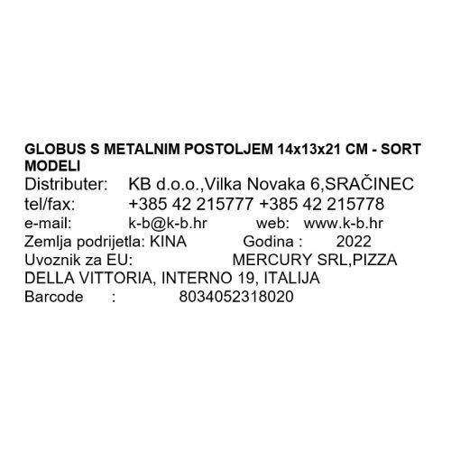 GLOBUS S METALNIM POSTOLJEM