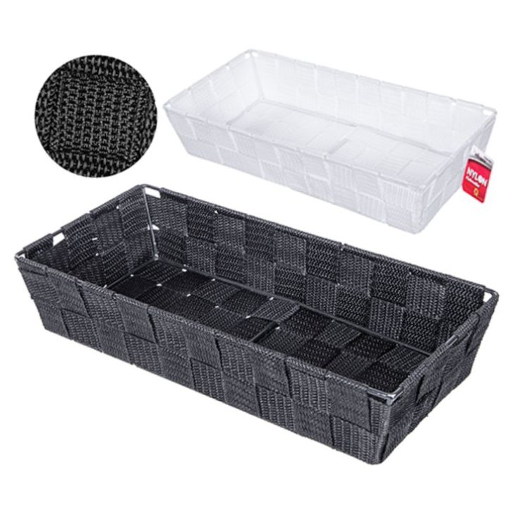 KOŠARICA ZA KRUH ČETVRTASTA 30x14x6 CM CRNA / BIJELA - NYLON
