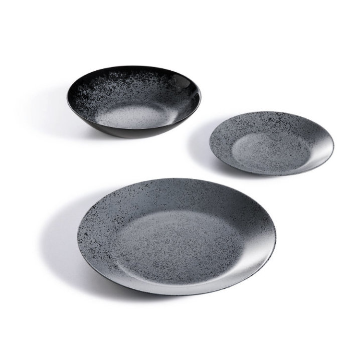 SERVIS ZA JELO SLATE CRNO - SIVI 18 DIJELNI - LUMINARC