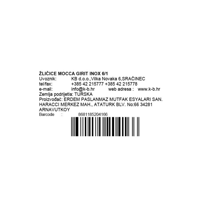 ŽLIČICE MOCCA GIRIT INOX 6/1