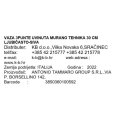 VAZA ZA CVIJEĆE 3PUNTE UVINUTA MURANO TEHNIKA 30 CM