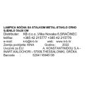 STOLNA LAMPA NOĆNA SA STALKOM METAL-STAKLO 50x28 CM