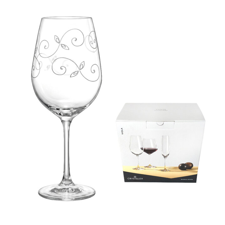KRISTALNE ČAŠE ZA BIJELO VINO VIOLA S DEKORACIJOM 6/1 350 ML