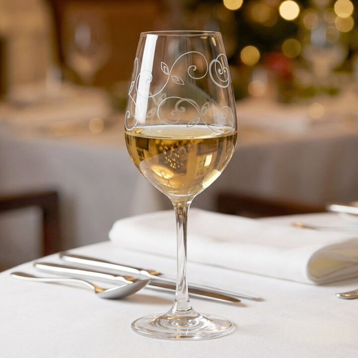 KRISTALNE ČAŠE ZA BIJELO VINO VIOLA S DEKORACIJOM 6/1 350 ML