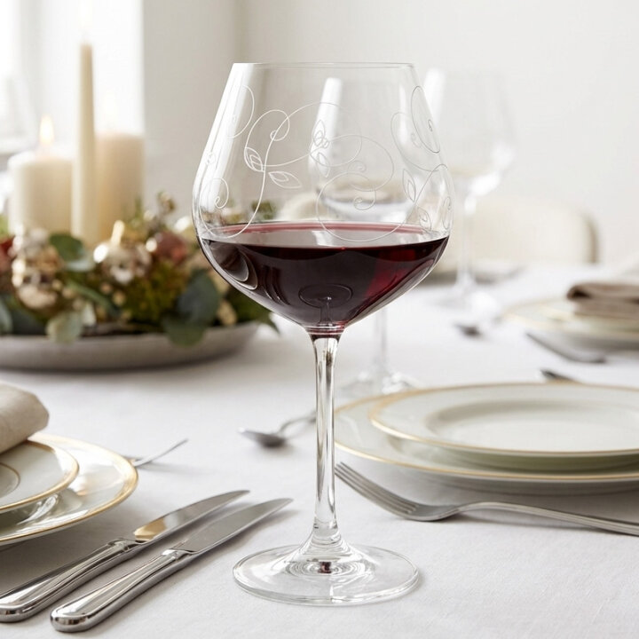 KRISTALNE ČAŠE ZA CRNO VINO VIOLA S DEKORACIJOM 6/1 570 ML
