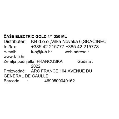 ČAŠE ELECTRIC GOLD 4/1 350 ML
