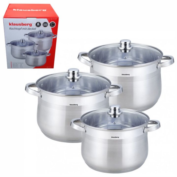 INDUKCIJSKI SET POSUĐA INOX SA STAKLENIM POKLOPCIMA SET 6/1