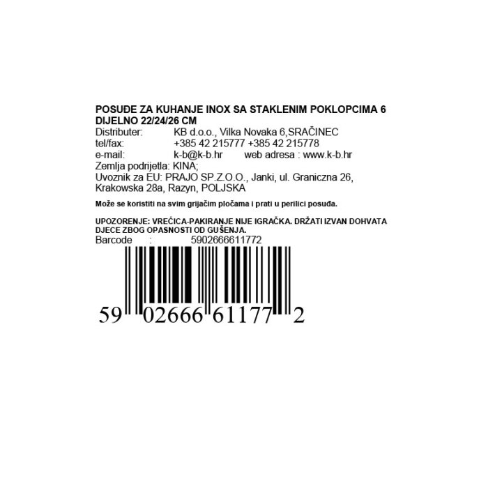 INDUKCIJSKI SET POSUĐA INOX SA STAKLENIM POKLOPCIMA SET 6/1