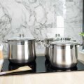 INDUKCIJSKI SET POSUĐA INOX SA STAKLENIM POKLOPCIMA SET 6/1