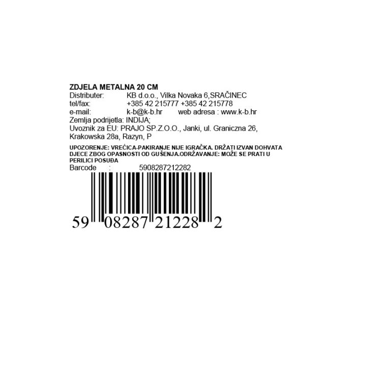 INOX ZDJELA 20 CM