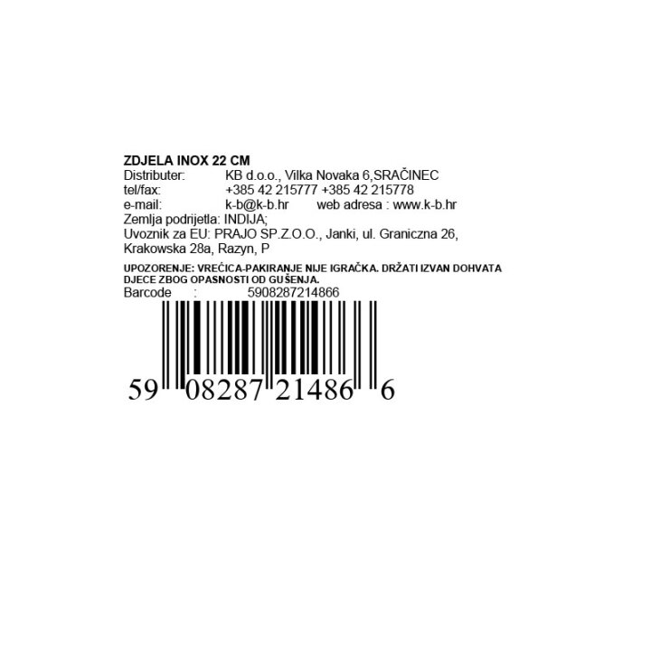 INOX ZDJELA 22 CM