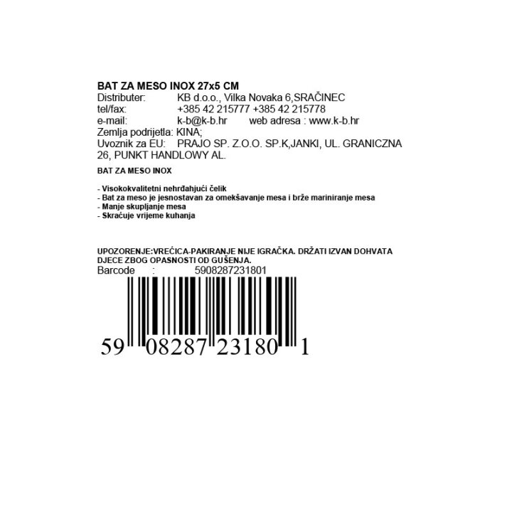 BAT ZA MESO INOX 27x5 CM