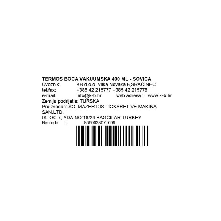 TERMOSICA VAKUMSKA 400 ML - SOVICA